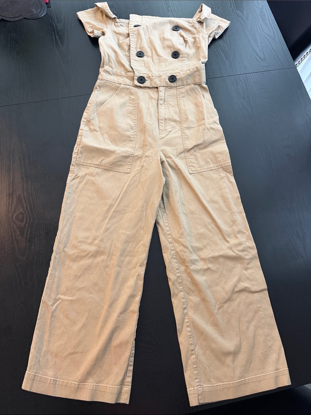 Marissa Webb Collective Rylan Canvas Brunch Jumpsuit in Sandshell size 4